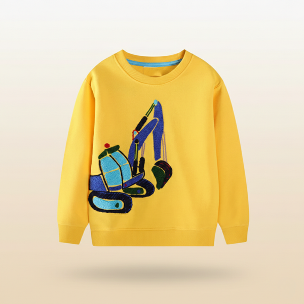 Kinder-Sweatshirt mit Bagger-Applikation